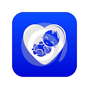 Baby icon blue vector