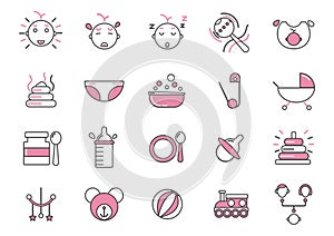 baby icon set. Vector illustration decorative design