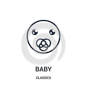 baby icon vector from classics collection. Thin line baby outline icon vector illustration. Linear symbol