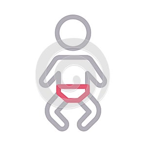 Baby vector color line icon