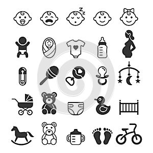 Baby icons set. Vector illustration.