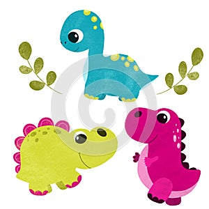 Baby illustration with a little cute dinosaur