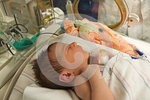 Baby in incubator