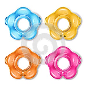 Baby inflatable swimming rings vector collection