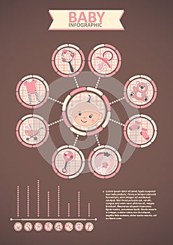 baby infographic. Vector illustration decorative design