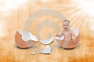 Baby inside an egg