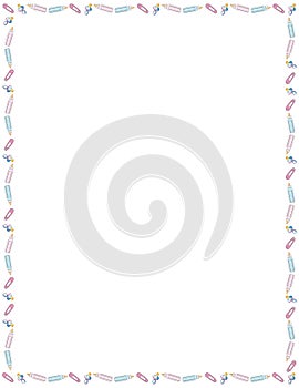 Baby Items Border Vector