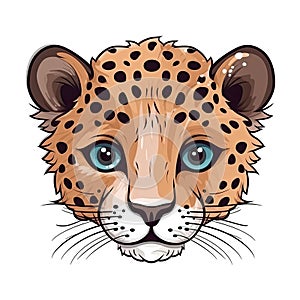 Baby Jaguar Face Sticker On Isolated Tansparent Background, Png, Logo. Generative AI