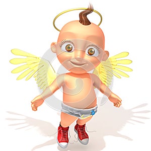 Baby Jake angel 3d illustration