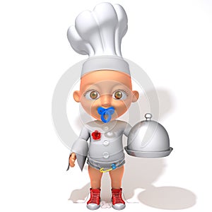 Baby Jake chef with plate