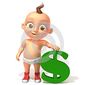 Baby Jake with dolar photo