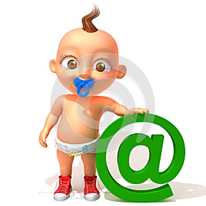 Baby Jake with email @ sign