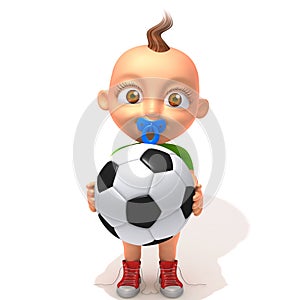 Baby Jake football player 3d illustration