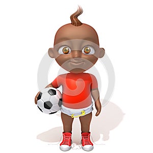 Baby Jake football player 3d illustration