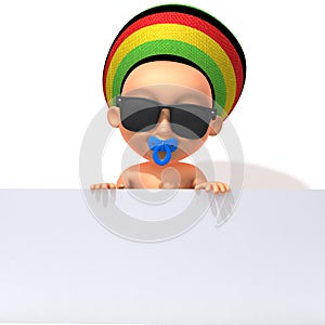 Baby Jake Rastafarian 3d illustration