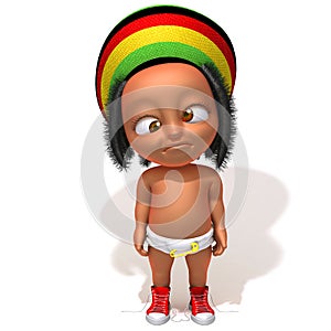 Baby Jake Rastafarian 3d illustration