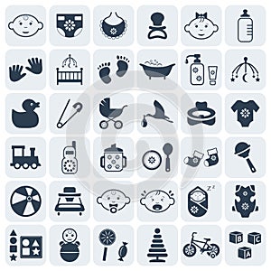 Baby,kids and toys icon set.Vector symbols. Vector illustration