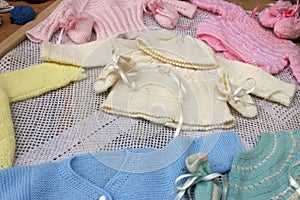 Baby knitted clothes;