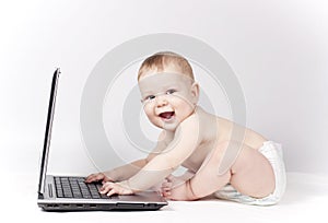 Un bambino computer portatile 