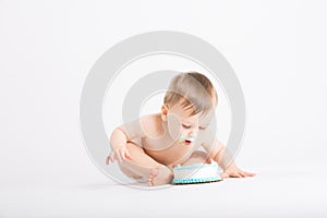 Baby Leans in For Another Bite of Cake