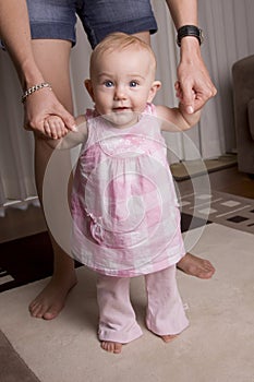 Baby learning to walk