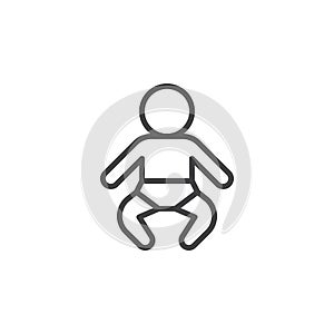 Baby line icon, outline vector sign, linear style pictogram isolated on white.