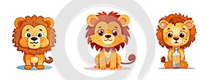 baby lion kindergarten illustration book character vector