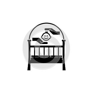 Baby logo design with cute baby isolated on white background