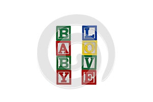 Baby Love Blocks Isolated on White