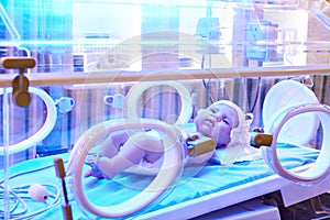 Baby mannequin in incubator