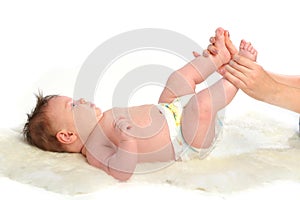 Baby massage. Feet