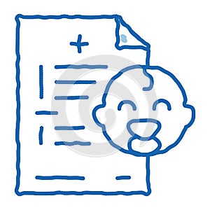 baby medical document doodle icon hand drawn illustration