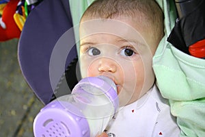 Baby with milk. photo