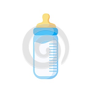 Baby milk bottle isolated on white background.