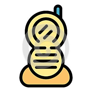 Baby monitor walkie icon color outline vector