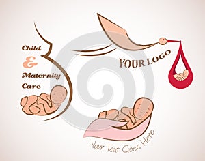 Baby and motherhood logos