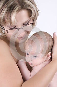 Baby in mothers arm