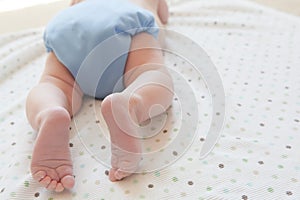 Baby on the Move Wearing a Cloth Diaper