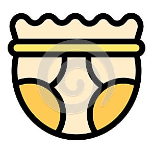 Baby nappy icon color outline vector