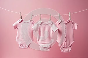 Baby newborn pink cloth. Generate Ai