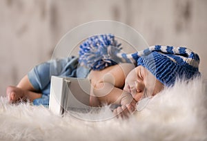 Baby newborn sleeps after a lullaby