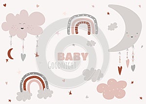 Baby night dreams vector
