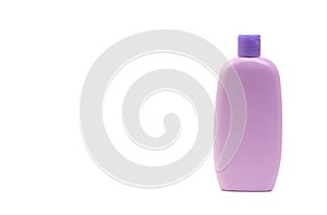 Baby oil or shampoo bottle isolated on white background