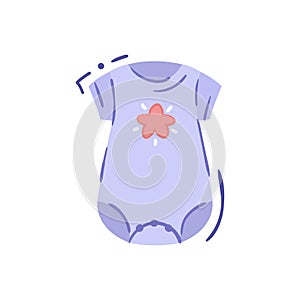 Baby onesie in hand drawn style - single isolated vector drawing