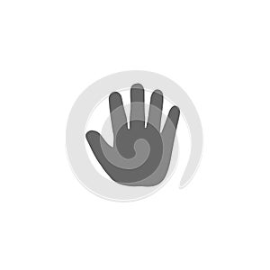 Baby open palm hand icon. Infant thenar symbol. Child high five icon illustration