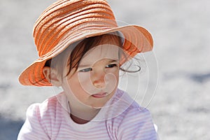 Baby with orange hat