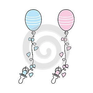 Baby pacifier with a balloon