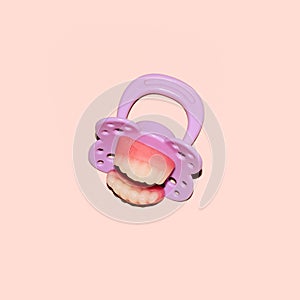 Baby pacifier, creative concept with gummy candy