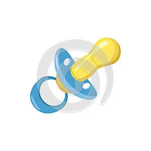Baby pacifier icon, cartoon style