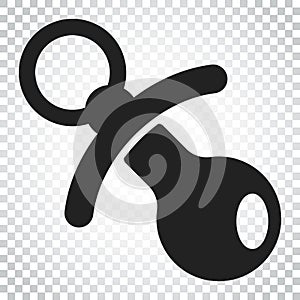 Baby pacifier icon. Child toy nipple vector illustration. Simple